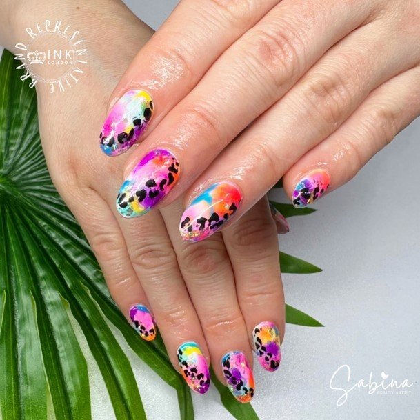 Decorative Looks For Womens Rainbow Nail