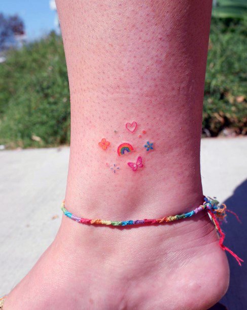 Decorative Looks For Womens Rainbow Tattoo