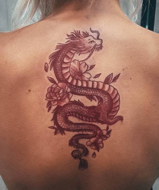 Decorative Looks For Womens Red Dragon Tattoo