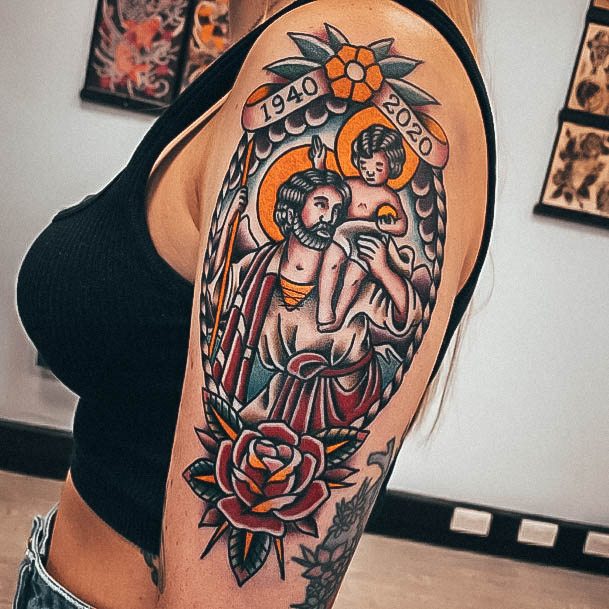 Decorative Looks For Womens Religious Tattoo