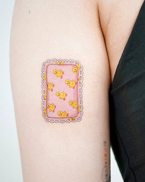 Decorative Looks For Womens Rubber Duck Tattoo