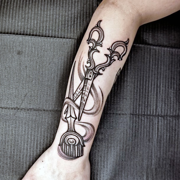 Decorative Looks For Womens Scissors Tattoo