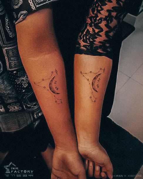 Decorative Looks For Womens Sibling Tattoo