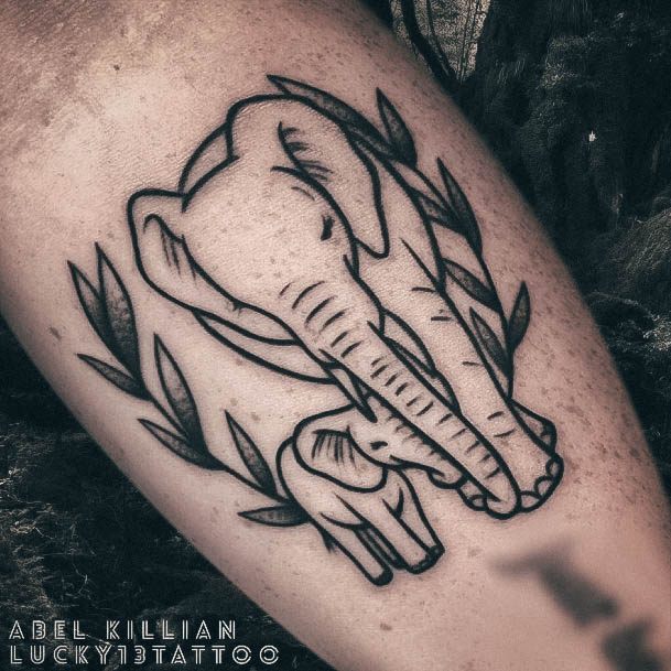 Decorative Looks For Womens Small Elephant Tattoo