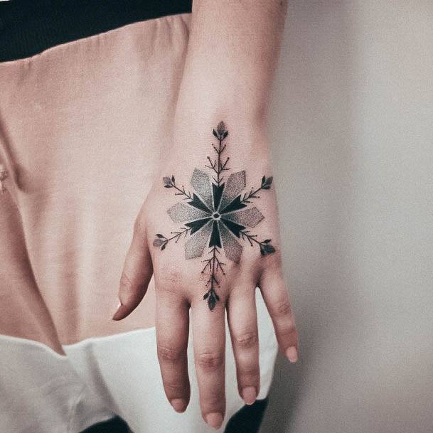 Decorative Looks For Womens Snowflake Tattoo