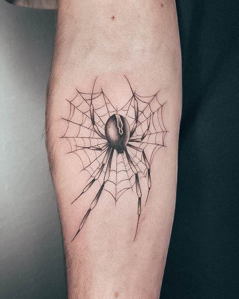 Decorative Looks For Womens Spider Tattoo