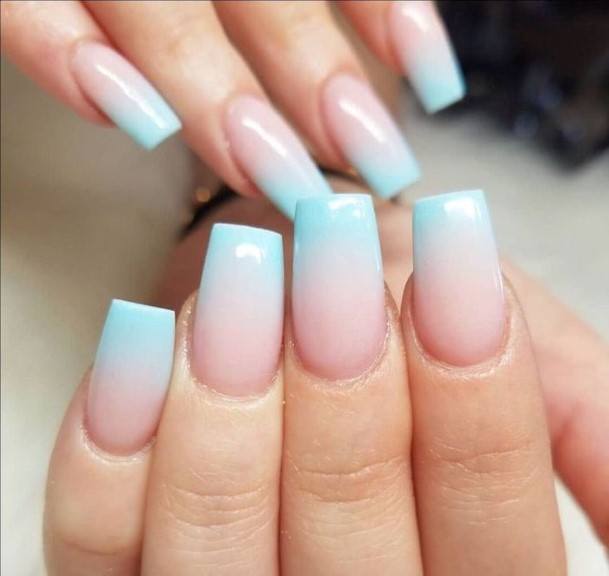 Decorative Looks For Womens Square Ombre Nail