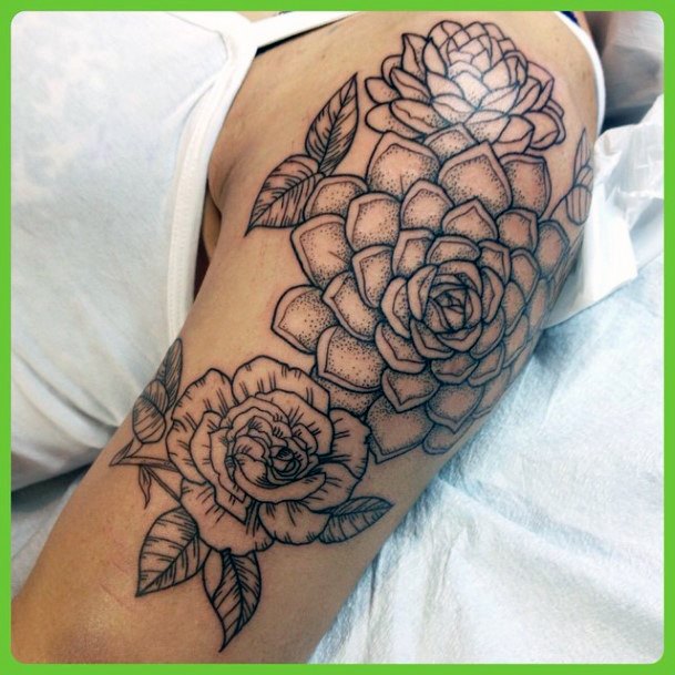 Decorative Looks For Womens Succulent Tattoo