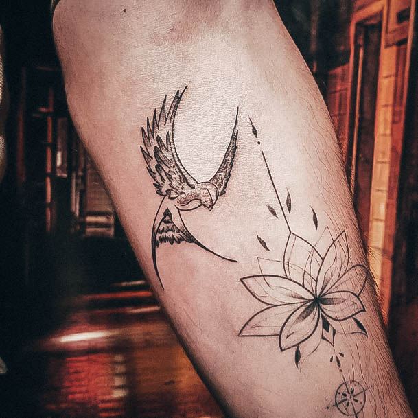 Decorative Looks For Womens Swallow Tattoo