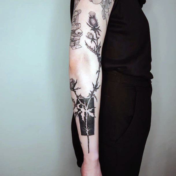 Decorative Looks For Womens Thistle Tattoo