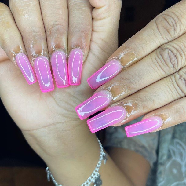 Decorative Looks For Womens Translucent Pink Nail