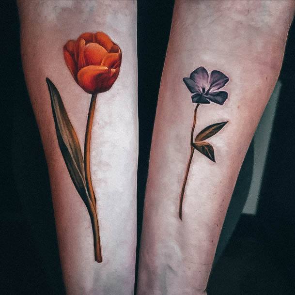 Decorative Looks For Womens Tulip Tattoo