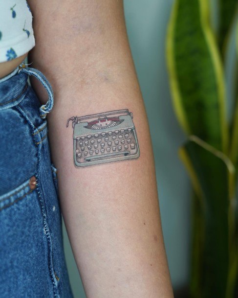 Decorative Looks For Womens Typewriter Tattoo