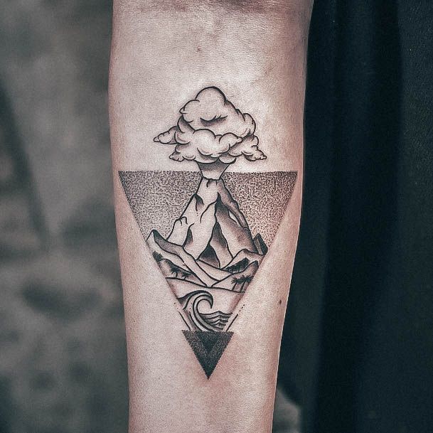 Decorative Looks For Womens Volcano Tattoo