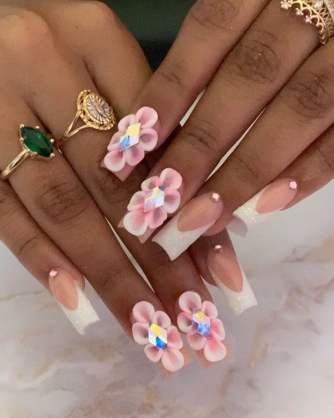 Decorative Looks For Womens White French Tip Nail