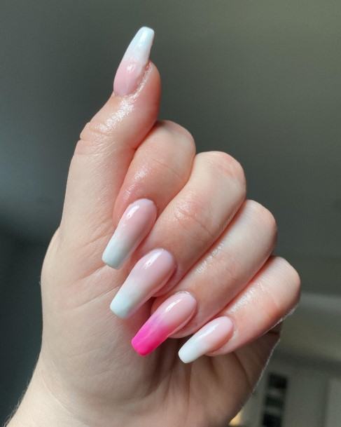 Decorative Looks For Womens White Ombre Nail