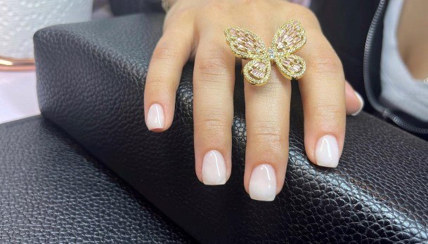 Decorative Looks For Womens White Square Nail