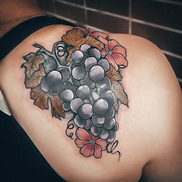 Decorative Looks For Womens Wine Tattoo