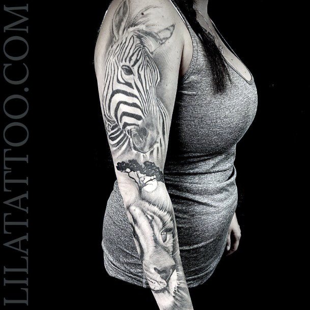 Decorative Looks For Womens Zebra Tattoo