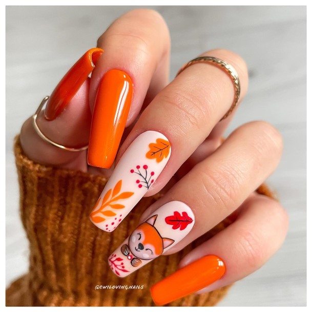 Decorative Matte Fall Nail On Female