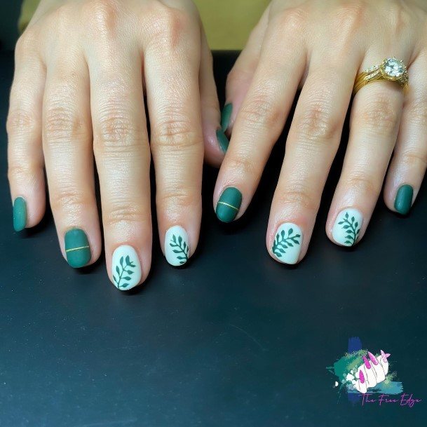 Decorative Matte Green Nail On Female