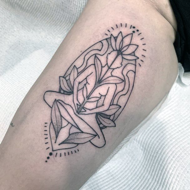 Decorative Meditation Tattoo On Female