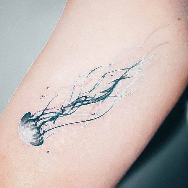 Decorative Ocean Tattoo On Female