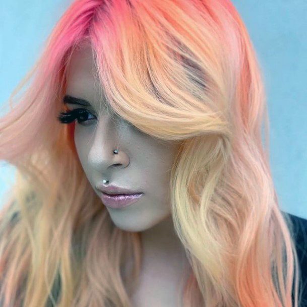 Decorative Orange Ombre Hairstyles On Female