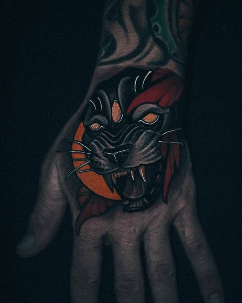 Decorative Panther Tattoo On Female