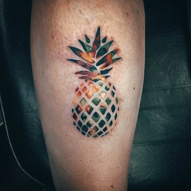 Decorative Pineapple Tattoo On Female