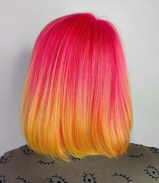 Decorative Pink Ombre Hairstyles On Female