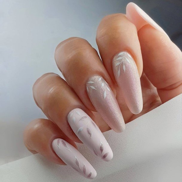 Decorative Pink Ombre Nail On Female