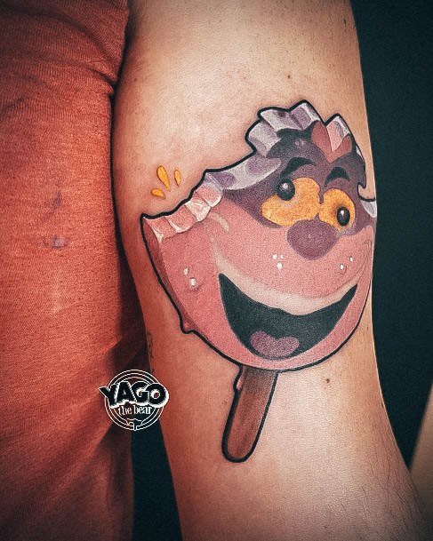 Decorative Popsicle Tattoo On Female