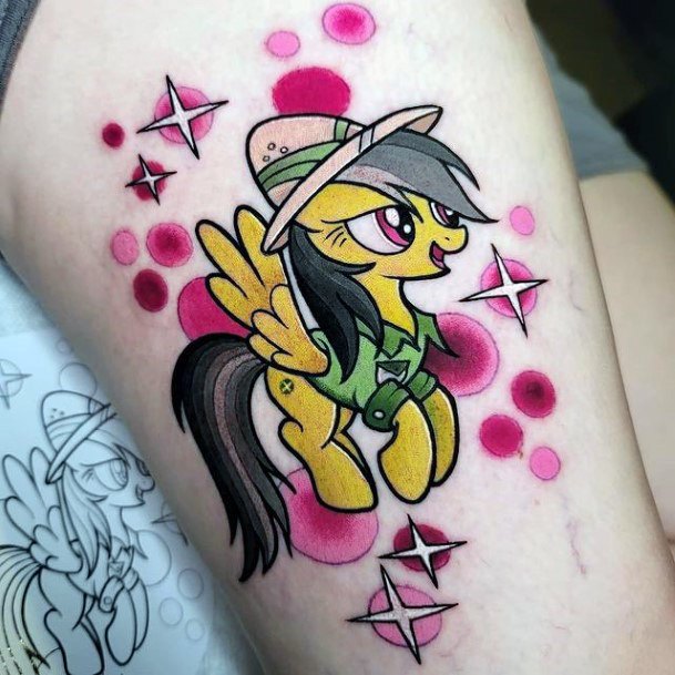 Decorative Pretty Tattoo On Female