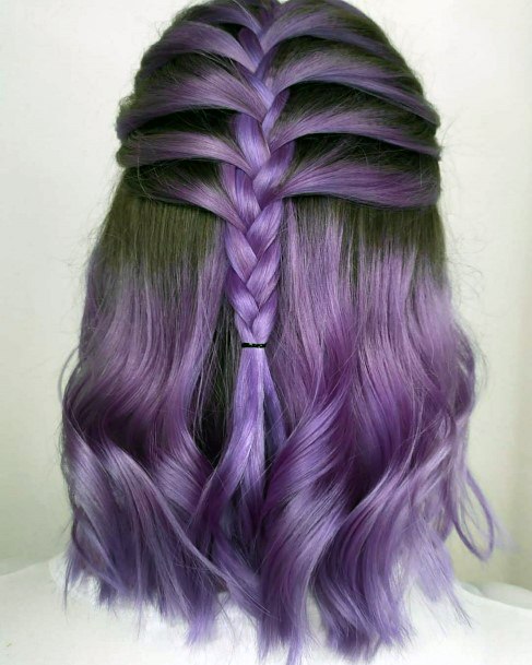 Decorative Purple Ombre Hairstyles On Female