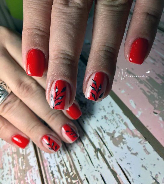 Decorative Red Dress Nail On Female