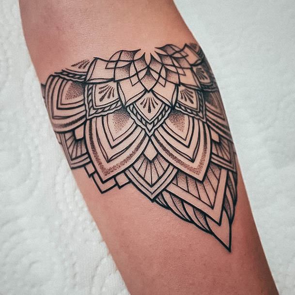 Decorative Sacred Geometry Tattoo On Female