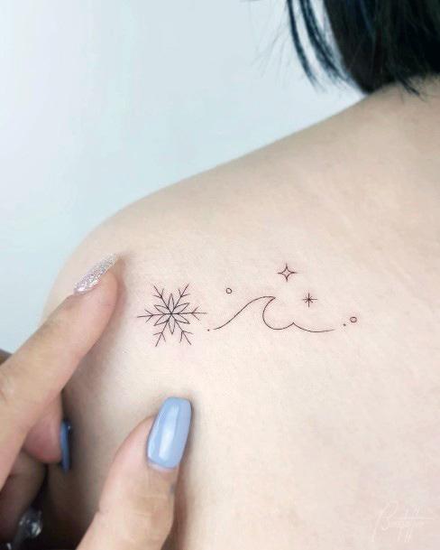 Decorative Scribble Tattoo On Female