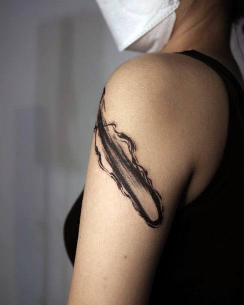 Decorative Shooting Star Tattoo On Female