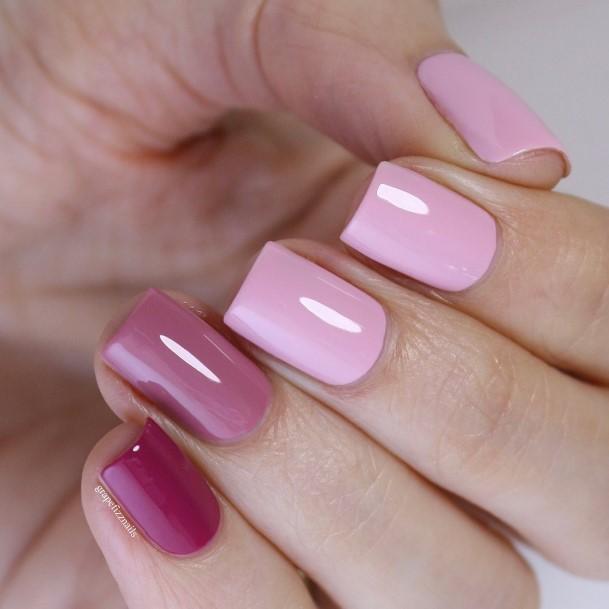 Decorative Short Pink Nail On Female