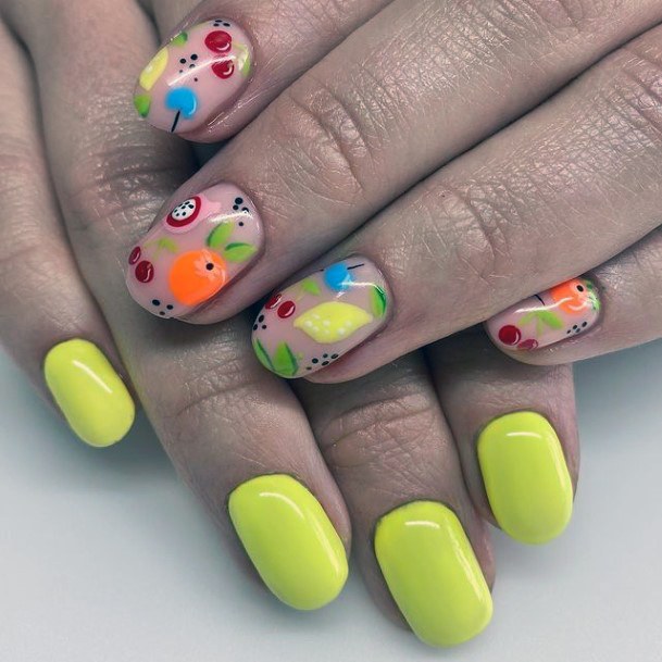 Decorative Short Summer Nail On Female