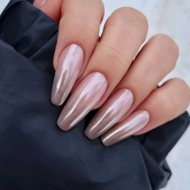 Decorative Silver Ombre Nail On Female