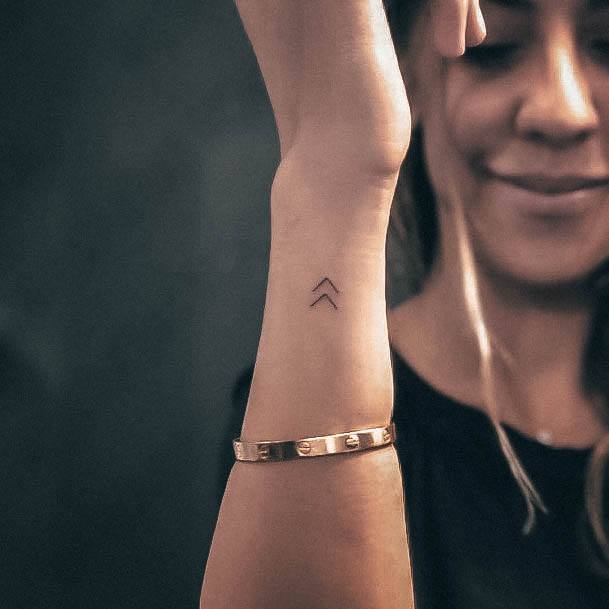 Decorative Small Wrist Tattoo On Female