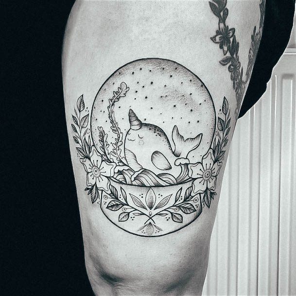 Decorative Snowglobe Tattoo On Female