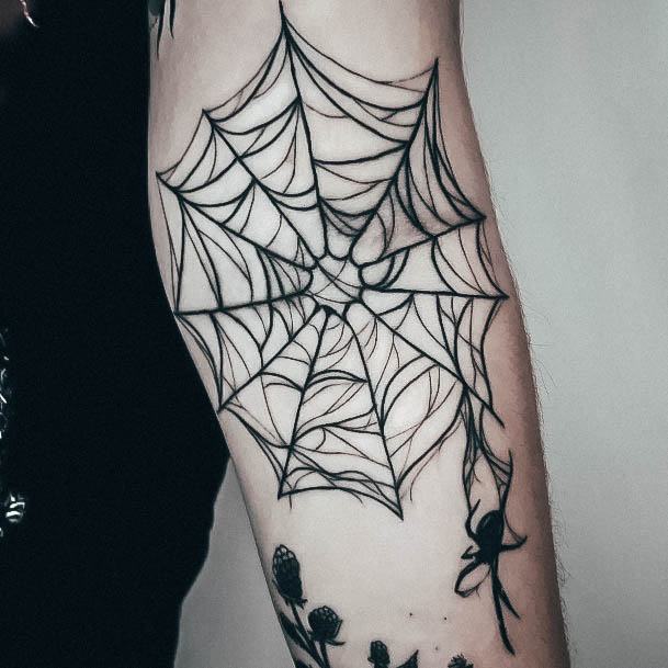 Decorative Spider Tattoo On Female