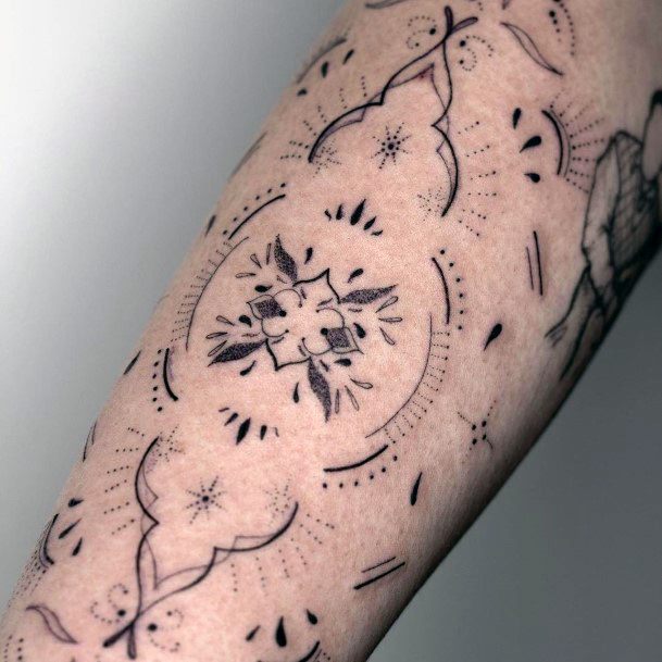 Decorative Spiritual Tattoo On Female