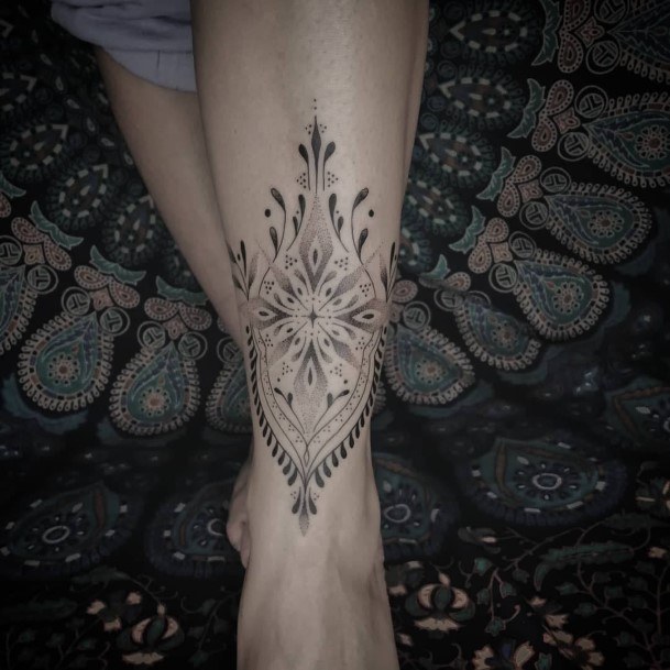 Decorative Spiritual Tattoo On Female