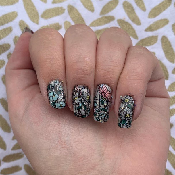 Decorative Stained Glass Nail On Female