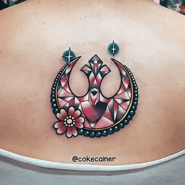 Decorative Star Wars Tattoo On Female