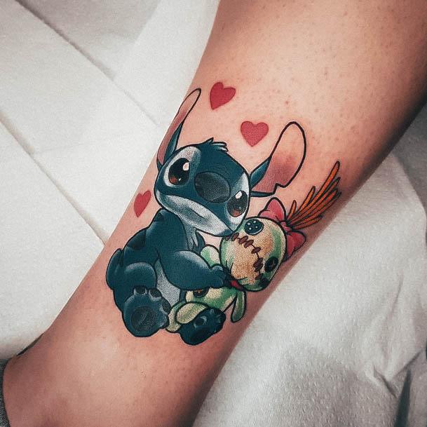 Decorative Stitch Tattoo On Female